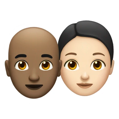 White bald man and tan girl with black hair sticker