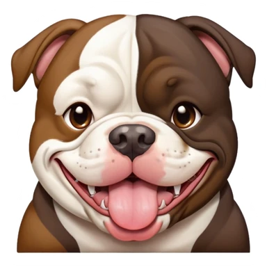 kkkiller-american-bully dark brown tan white tongue out sticker