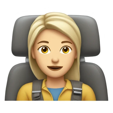 Caucasian women on a airplane  sticker