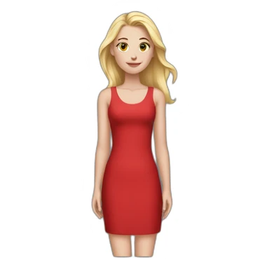 white girl The red dress sticker