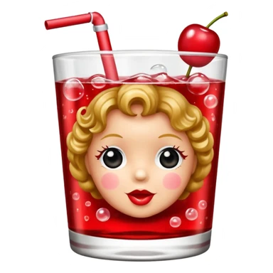 Shirley temple soda with cherry sticker