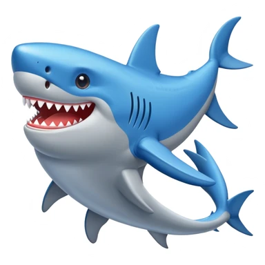 Un tiburón con zapatillas azules sticker