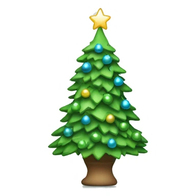 Green Christmas tree with light blue decorations sticker
