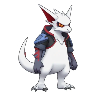 Cool Edgy Zangoose-Absol-Seviper Fakémon Digimon with Edgy markings, full body, outlined sticker