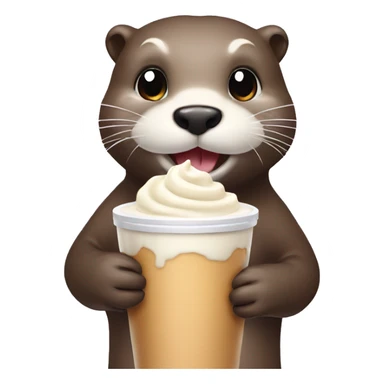 Otter with milk shake  sticker