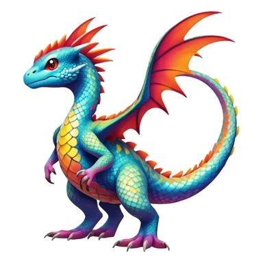 exotic tropical fantasy-creature-Fakémon-Pokémon, full body, with markings sticker