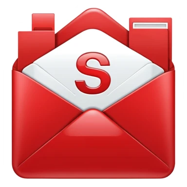 christmas red mail with white "S" logo sticker