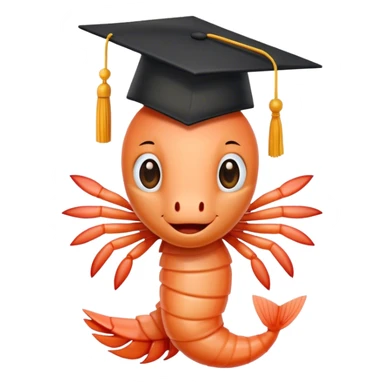 shrimp with phd hat sticker