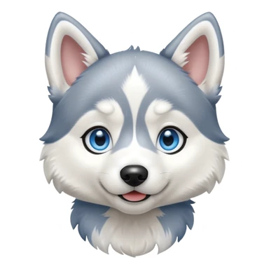 playful husky puppy sticker