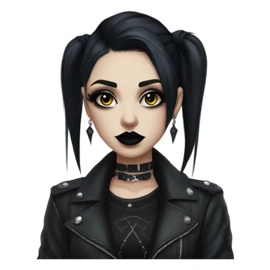 realistic portrait of a girl goth sticker