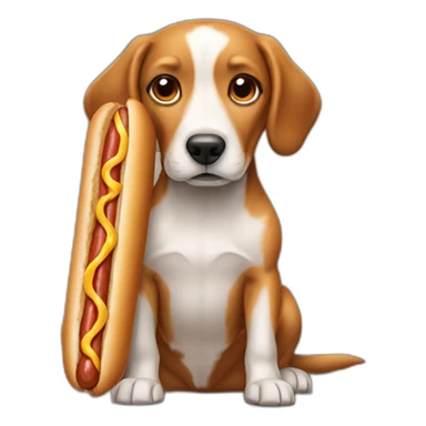 dog pooping a hot dog sticker