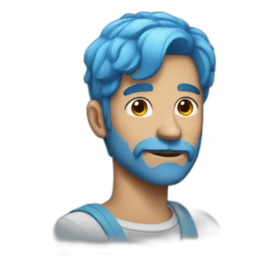 man with blue hair sticker