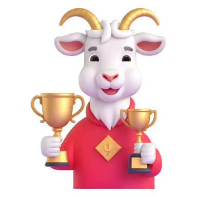 champion goat with trophy sticker