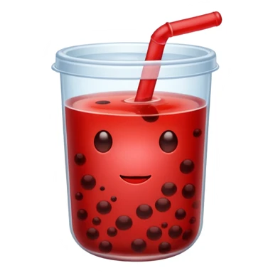 Container of red clear boba sticker