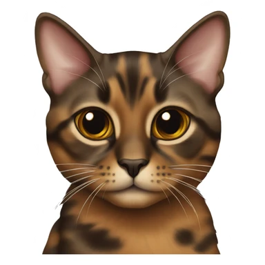 brown only torti cat painting  sticker