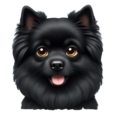 Black Pommeranian fluffy dog sticker