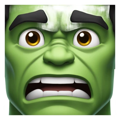 Hulk head hair sticker