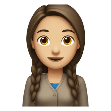 create an emoji of a brunette girl teaching with long brown hair sticker