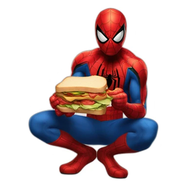 Spider-Man comiendo un sandwich sticker