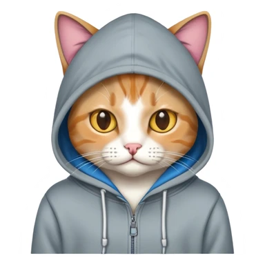 Cat wearing a hoodie sticker