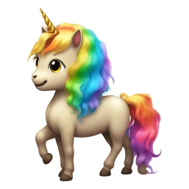 Rainbow unicorn with a cat riding it  sticker