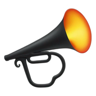 Large black bugle with fire sticker