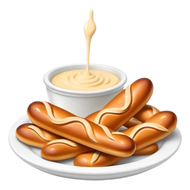 Warm Soft pretzel sticks and beer cheese dipping sauce  sticker