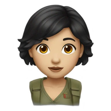 Vietnam girl black hair sticker