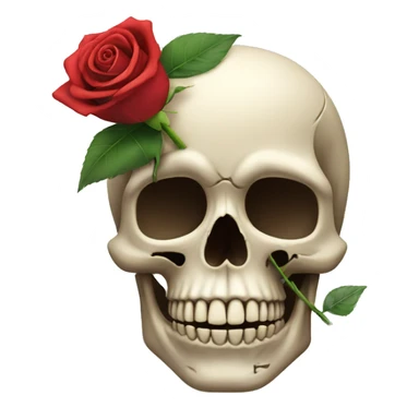 Skull holding a rose sticker