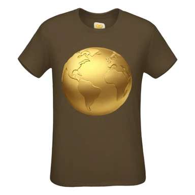 T shirt with vintage gilded earth on it sticker