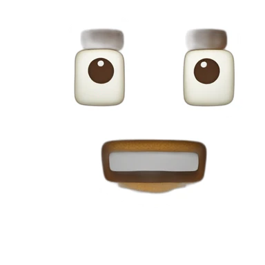 a minecraft gingerbread man dumb head with white small eyes (no pupils, only white chocolate eyes) sticker