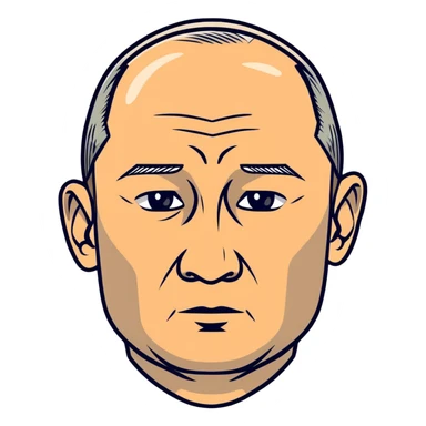 Vladimir Putin portrait with serious expression sticker
