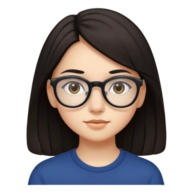 ragazzina di 16 anni mora capelli lunghi con occhiali neri sticker