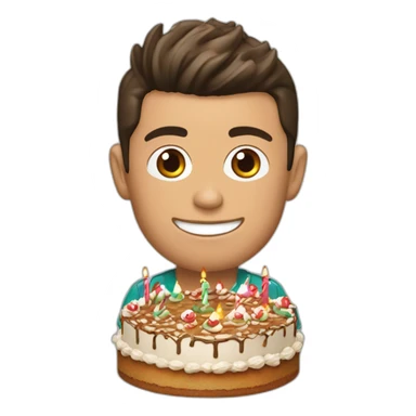 Cristiano ronaldo with gateau anniversaire sticker