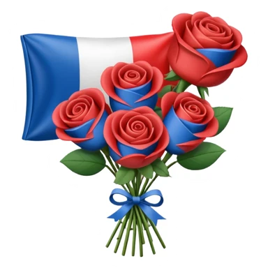SPAM MEAT rose bouquet wrapped in french flag sticker