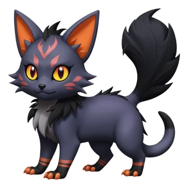 Noibat-Lykoi-Purrloin-Nargacuga-Litten-Torracat-fusion-Fakemon-Pokémon-creature  sticker