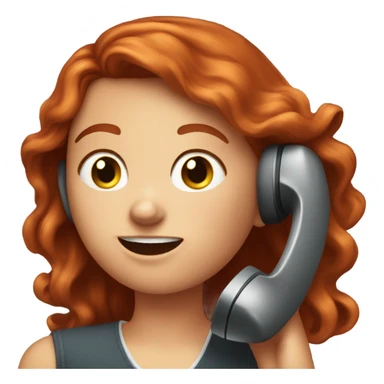 A freckled redhead on the phone sticker