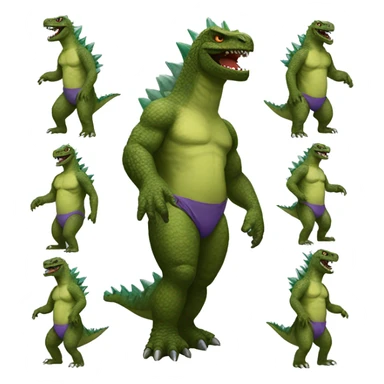 Godzilla wearing a bikini  sticker