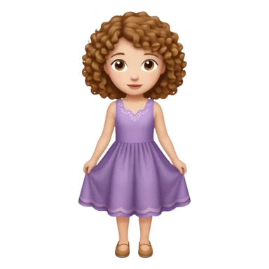 Curly light brown haired girl curtsy sticker