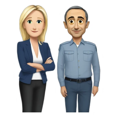 Marine le Pen with Éric Zemmour  sticker