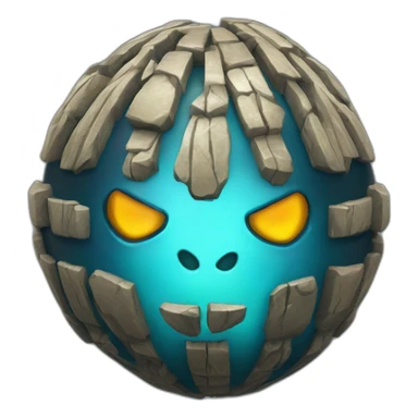 3d sphere with a cartoon beaming tripwire Guardian skin texture with dragon eyes sticker