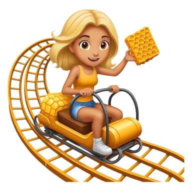 Honey comb man but a girl riding a roller coaster sticker