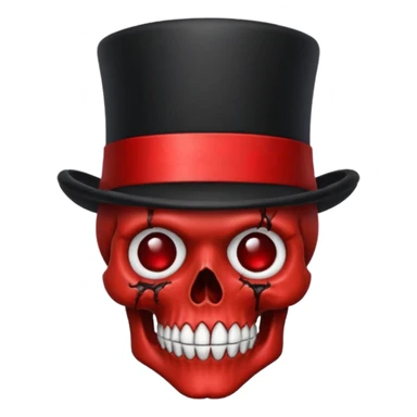 Blood skull with top hat sticker