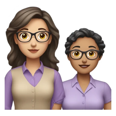 girl teacher in glasses with dark hair teacher in a lilac shirt sticker