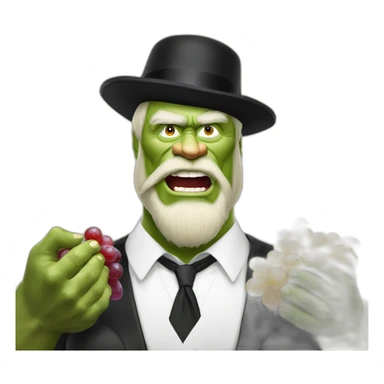 Hasidic Hulk Hogan’s bar mitzvah eating grapes riding a bear sticker