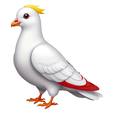 white pigeon wearing Flash costume sticker