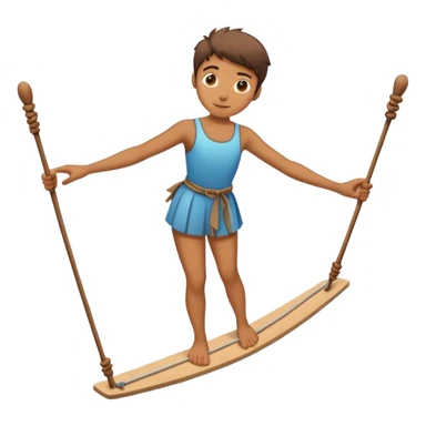 person on tightrope holding balancing stick
 sticker