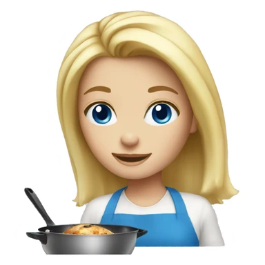 Blonde blue eye girl cooking  sticker