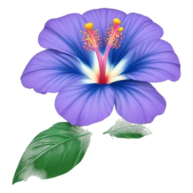 Hibiskus flower in blue sticker