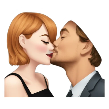 Emma Stone kissing Leonardo DiCaprio  sticker